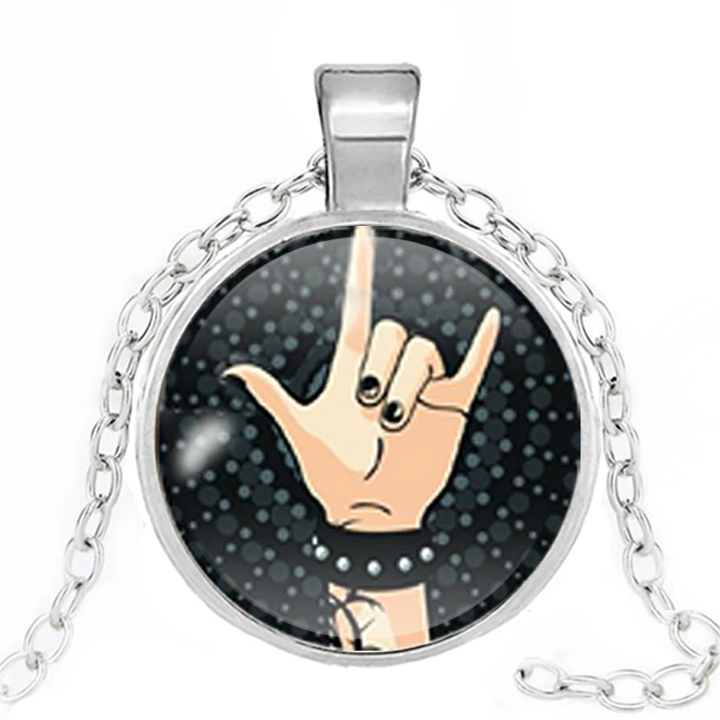 Горячее креативное ожерелье с символом в виде рок руки подвеска форме ножниц