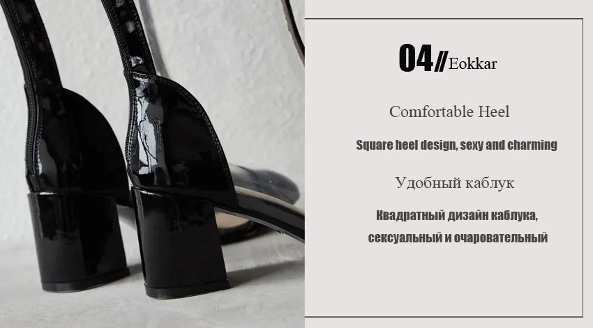 Eokkar/ г. Женские сапоги до колена прозрачные дождевые ботинки мягкие Универсальные женские сапоги на молнии с квадратным носком Большие размеры 34-41