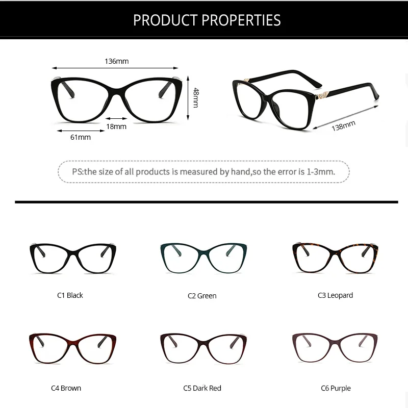 

Pro Acme Blue Light Blocking Glasses for Women Cat Eye Computer Gaming Glasses Transparent Optical Frames Hipster UV400 PC1654