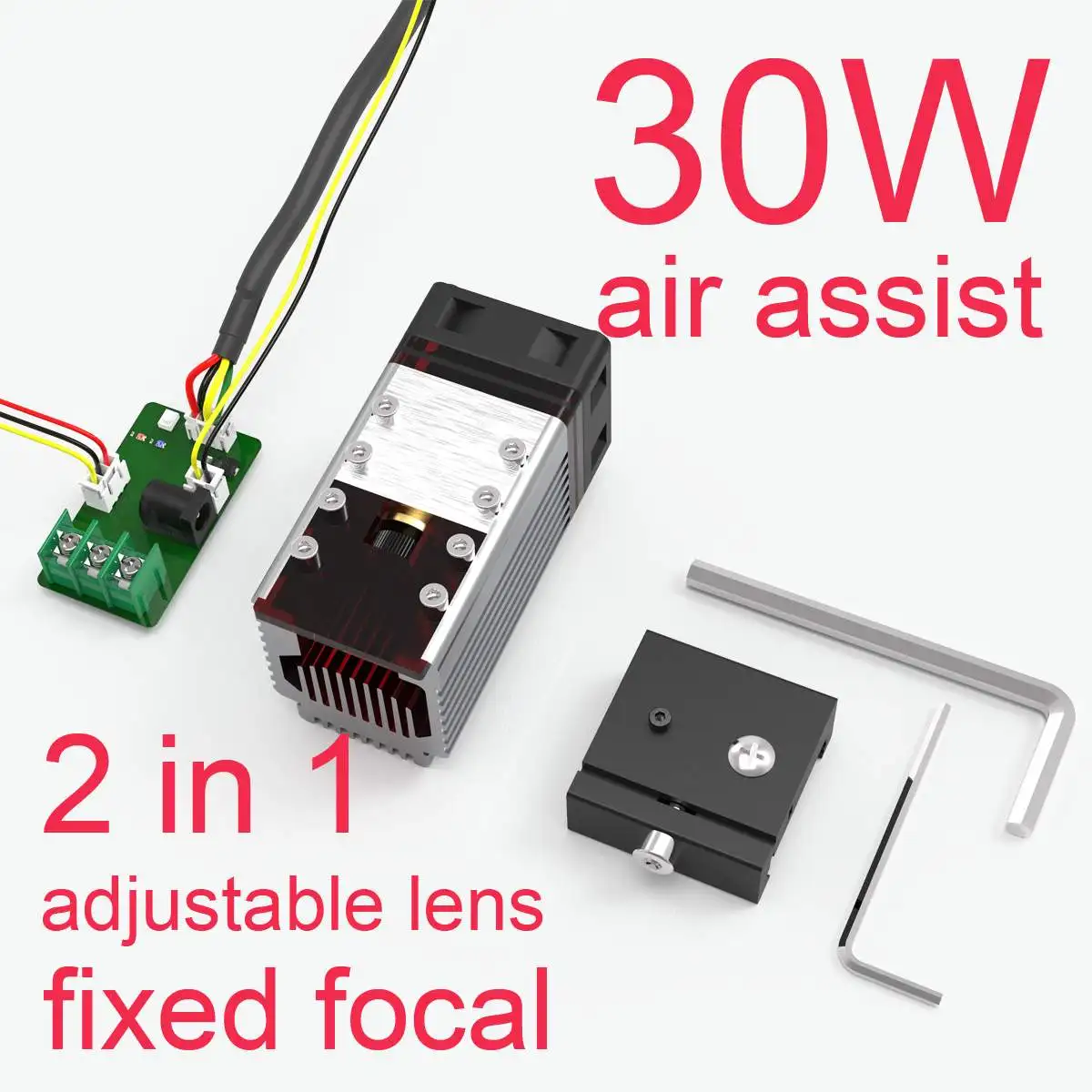 

30W Laser Module kits 450nm Blue Laser TTL Module Set Laser Head for Laser Engraving Machine Engraver Wood Marking Cutting Tool