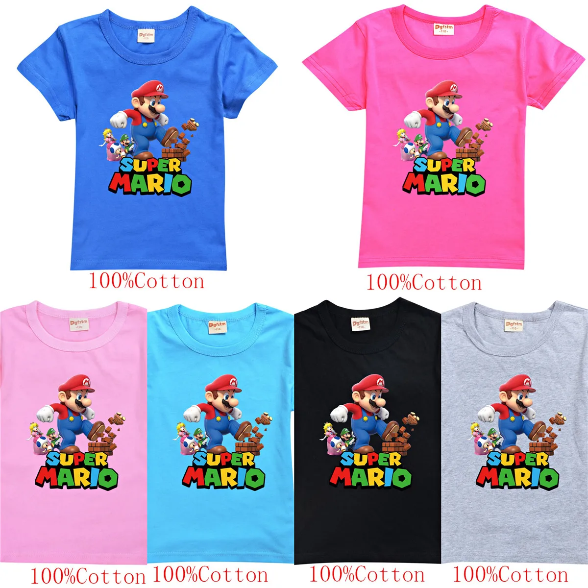

Super Kids Mario T shirt girls T-shirt short sleeve shirt baby girl t-shirt teen shirt child clothing summer cotton children's