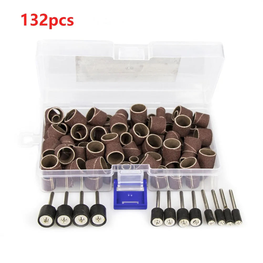 132x120 Grit Sanding Bands With 4 Drum Sleeve 1/2\&quot 3/8\&quot 1/4\&quot Mandrel Rotary Set For Carving Wood Metal | Инструменты