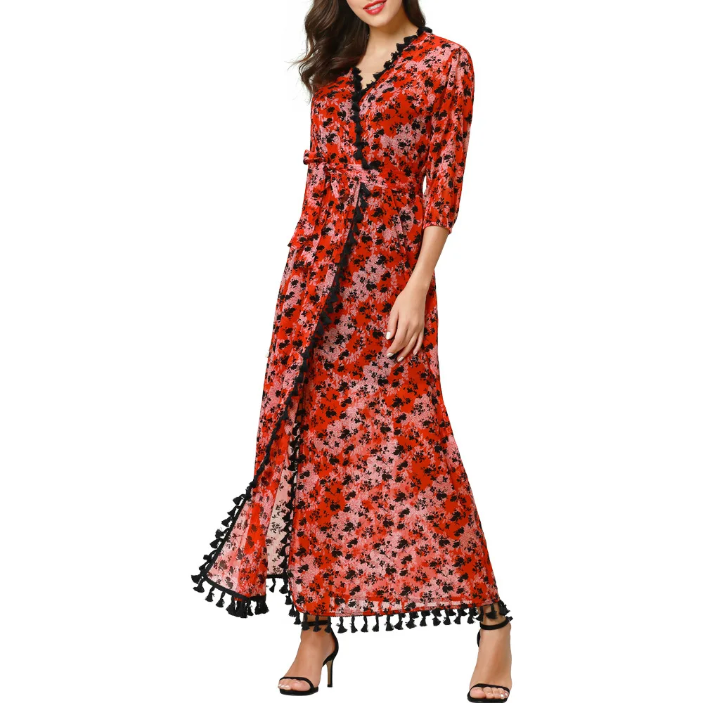 "Женская мусульманская длинная юбка халат кардиган арабское платье мусульманское модное милое красивое платье вечерние платья"