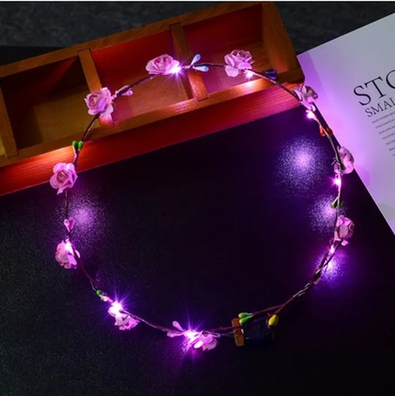 Венок Noveity повязка для волос корона цветок свадебной вечеринки светодиодный