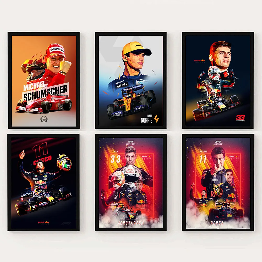 

F1 Formula Mclaren Poster Ayrton Senna Racing Lewis Hamilton F1 Team Decoration Art Decor Gifts Canvas Painting Bar Room Wall