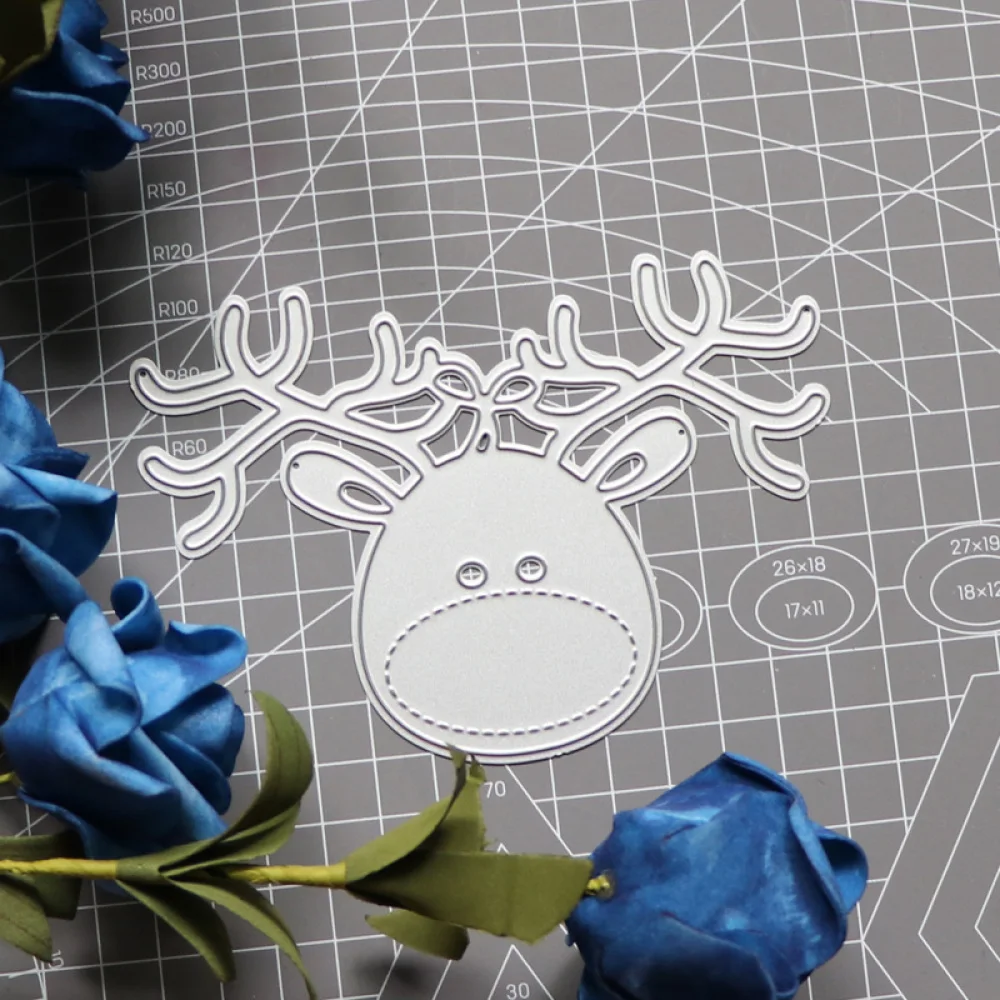 

Metal Cutting Dies For Scrapbooking Christmas Deer Cartoon Elk Head Stencil Craft Paper Knife Mould Blade Punch Card Making