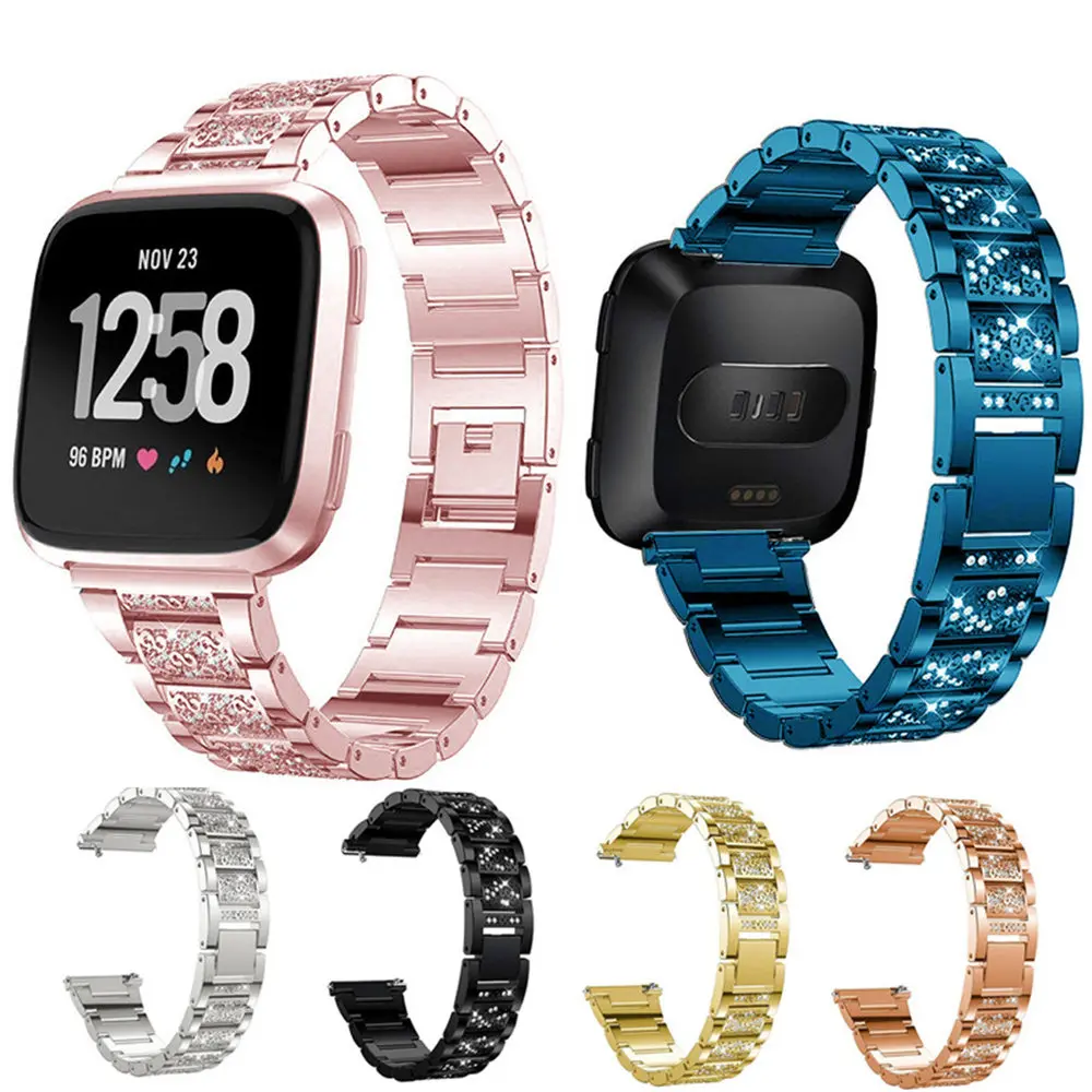 

Bling Diamond watch Band For Fitbit Versa 3 Stainless Steel Strap women Wrist Bracelet for fitbit Sense/verse 3 Band Accessories