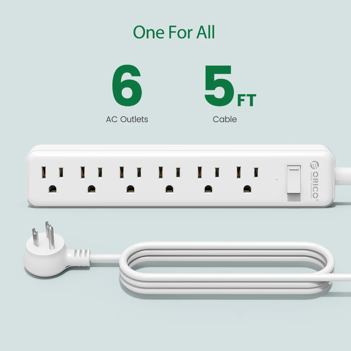 orico us plug power strip with overload protection switch electric extension socket fireproof 6 ac outlets 1 5m cord free global shipping