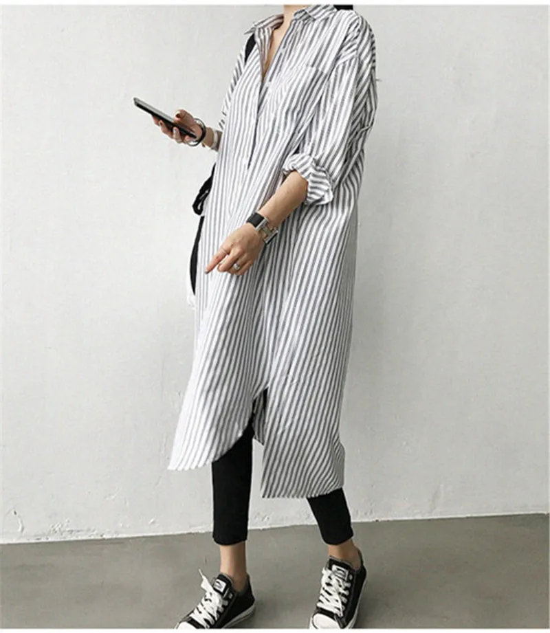 Свободные блузки для грудного вскармливания рубашки одежда 2020 Полосатое длинное