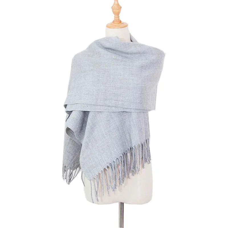 

2020 new Cashmere imitation Solid color Thick scarf Wool scarf Thicken Lovers Keep warm bandana foulard femme hijab scarf women
