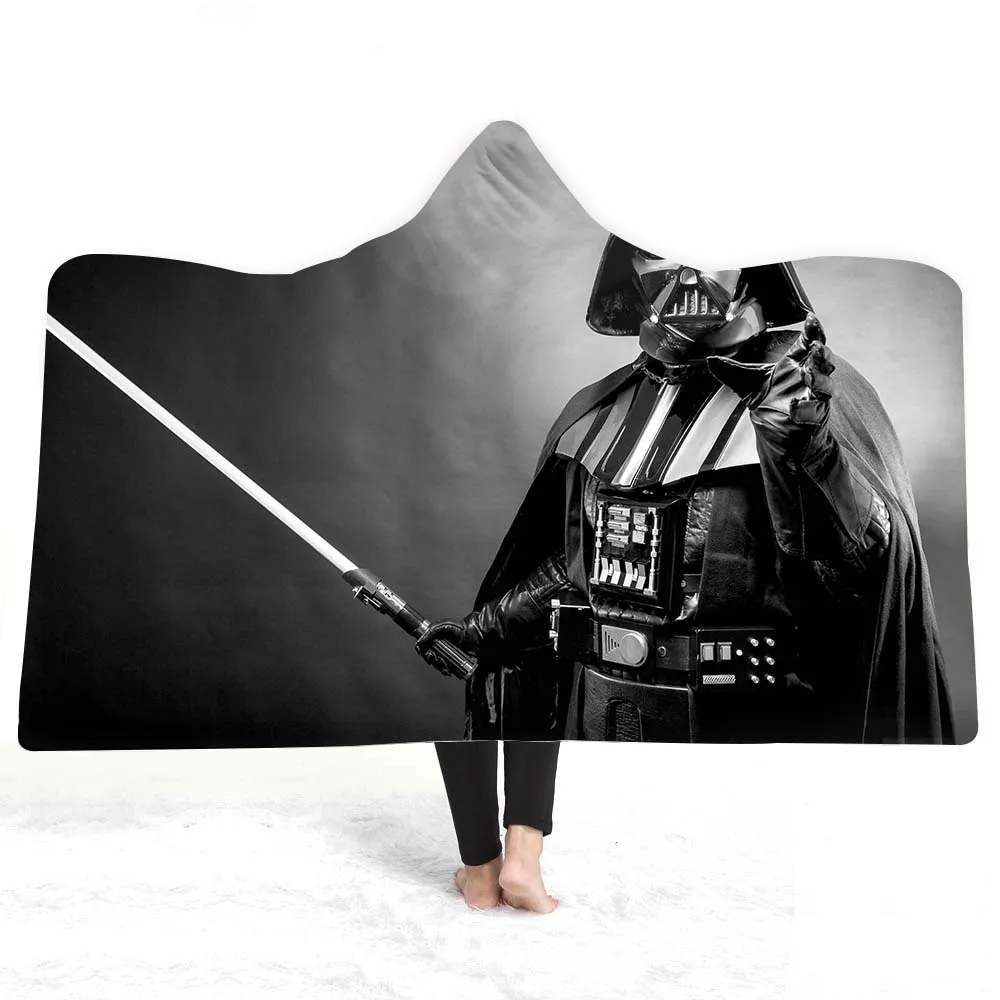 Звездные войны с капюшоном одеяло для мужчин Дети двойной плюш Теплый волшебный