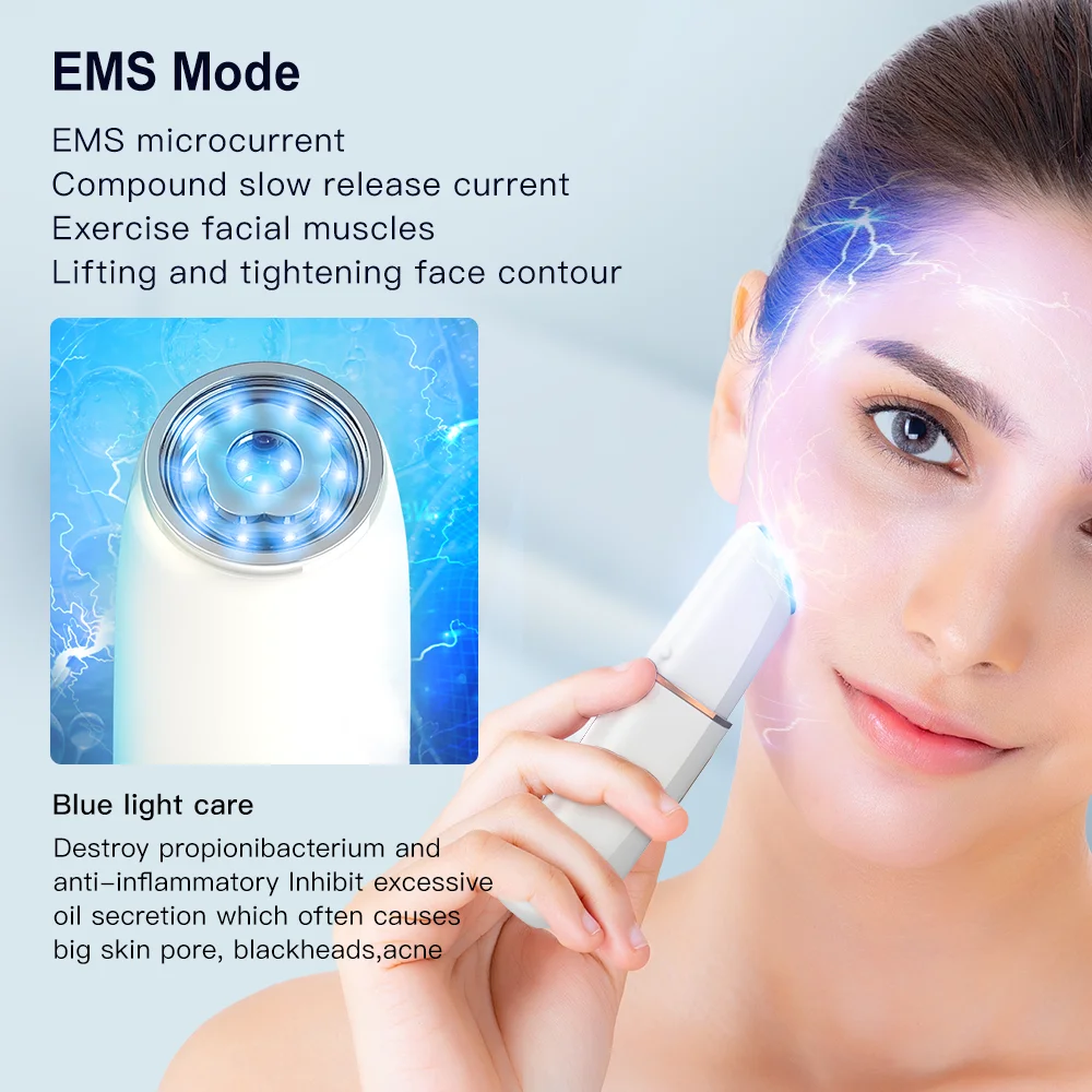 ANLAN 6 In 1 RF Beauty Device EMS Face Lifting Facial Mesotherapy Radio Frequency Red and Blue Colors Skin Care Firming |