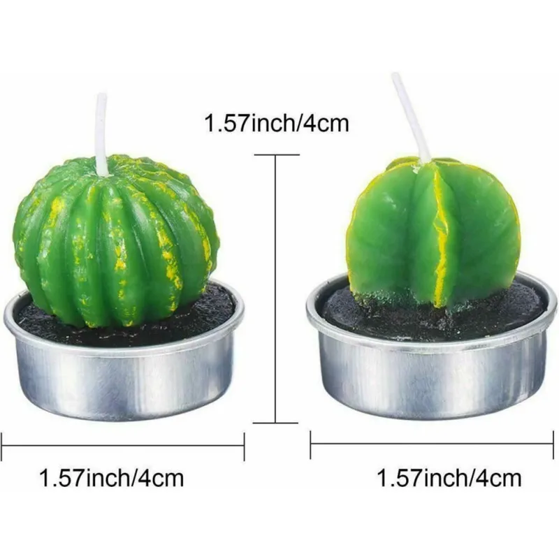 

12Pcs Succulent Plants Candle Artificial Cactus Shape Birthday Wedding Site Decoration Candlelight Feast Holiday Home Decor Gift