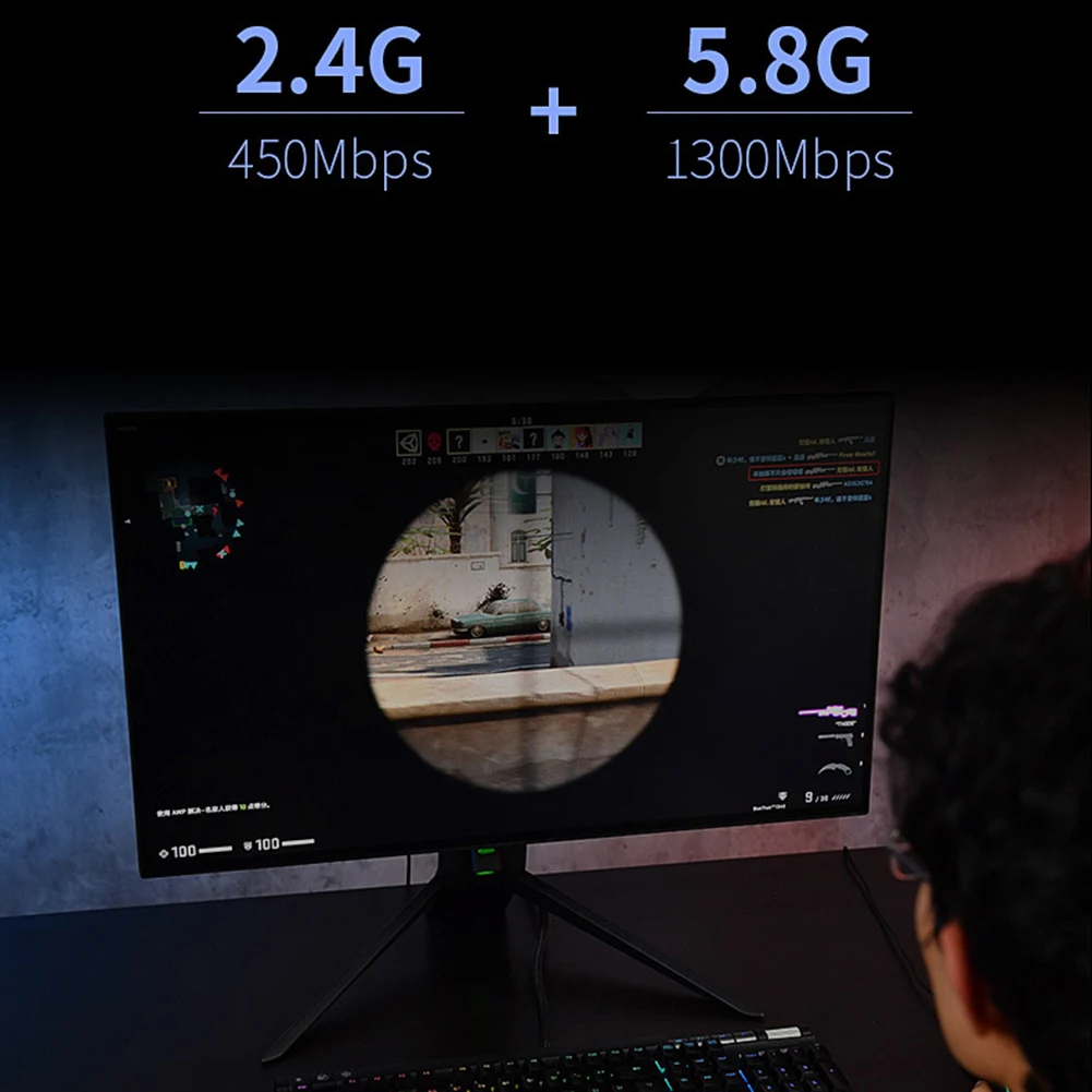 Десктопная сетевая карта Pcie гигабитная Беспроводная Двухдиапазонная 2 4/5 8 ГГц 1750