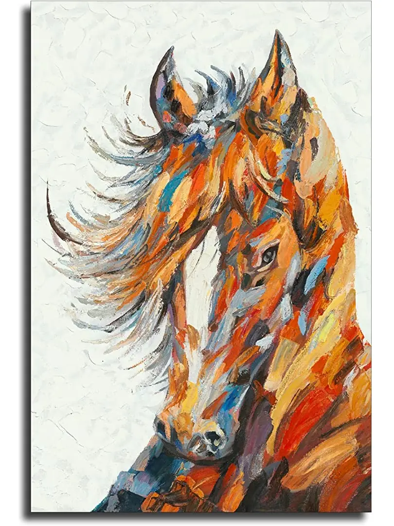 

Hitecera Abstract Wild Horse Oil Painting HandPainted Canvas Posters