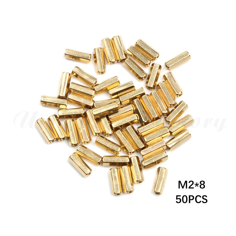 50PCS M2 Hex 4mm/6mm/8mm/10mm Nut Spacing Screw Brass Threaded Pillar PCB Motherboard Standoff Spacer Kit Hardware Parts | Обустройство