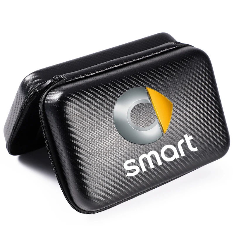 multifunction carbon fiber car driving phone digital supplies storage bag for smart fortwo forfour 453 451 450 car accessories free global shipping