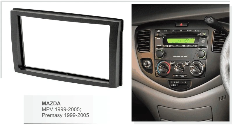 Лицевая панель Double Din Facia для Mazda MPV Premacy лицевая обшивка приборная рамка радио DVD