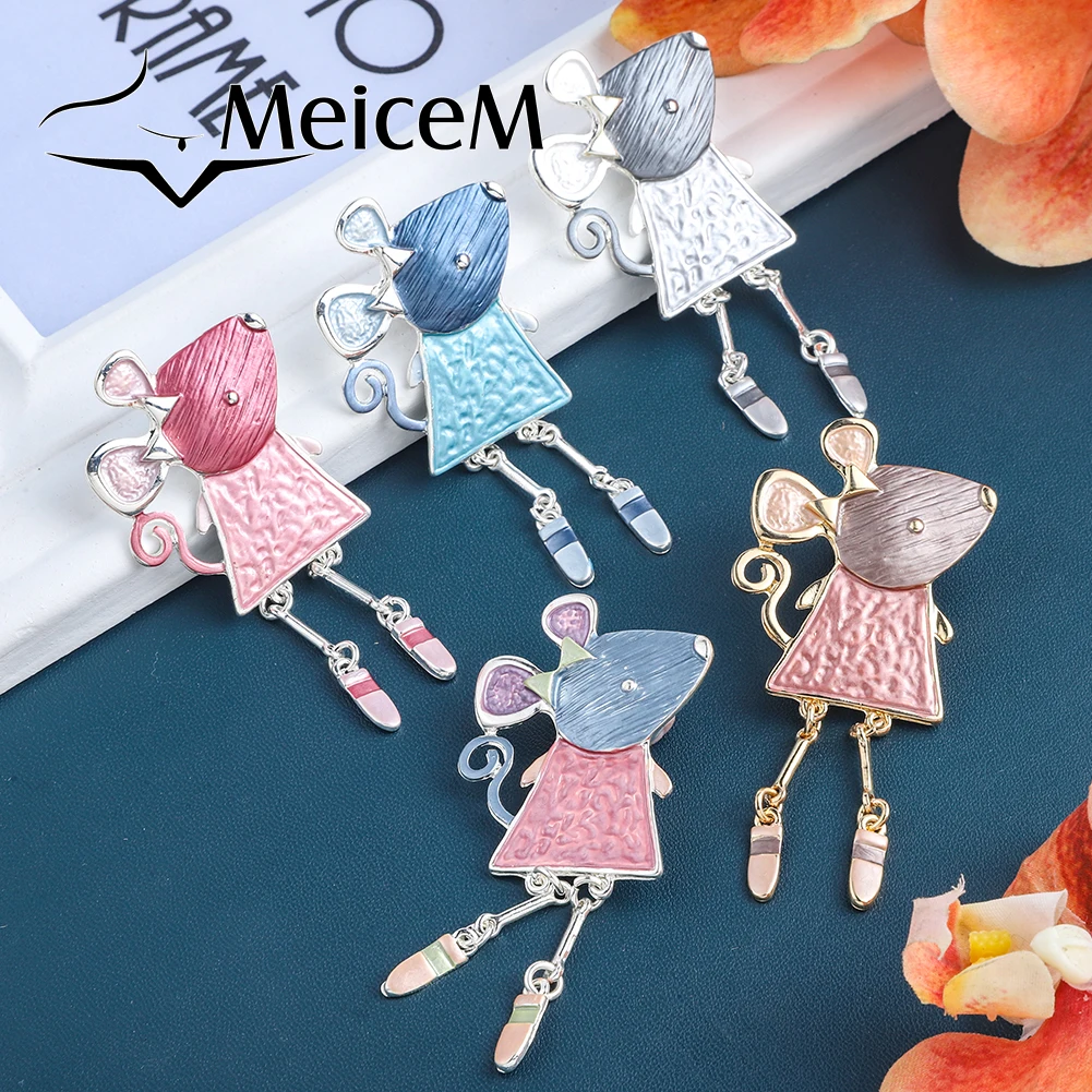 MeiceM 2021 Новый дизайн Милая мышь магнитная пряжка брошь аксессуары для одежды