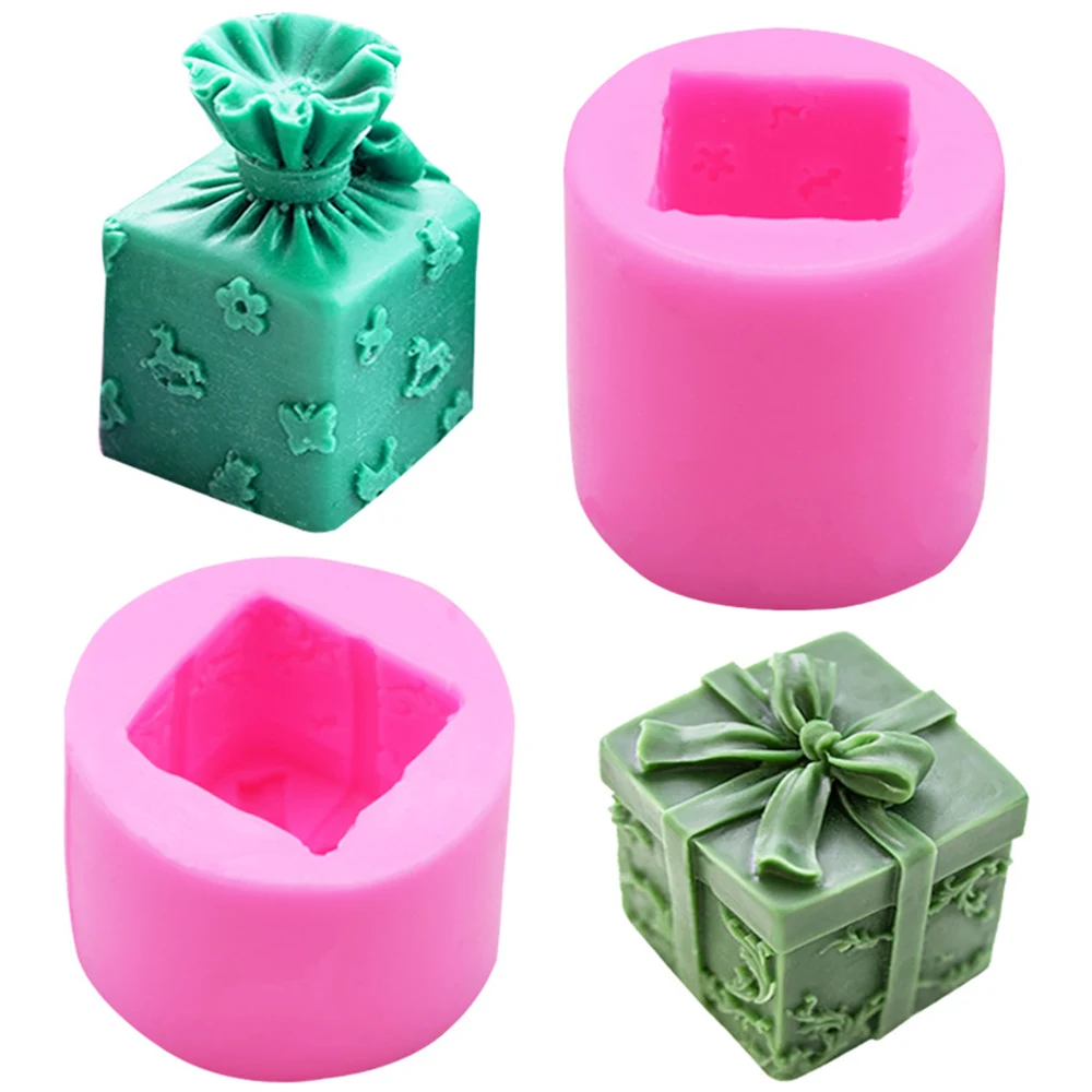 

3d Drawstring Bowknot Gift Box Silicone Mold Handmade Soap Molds Soap Making Fondant Cake Candle Molds Baking Tool