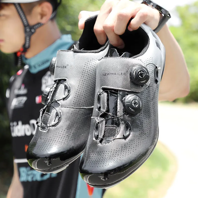 

professional self-locking bicycle shoes road bike mirror leather alpine mountain sports shoes men outdoor non-slip cycling shoes