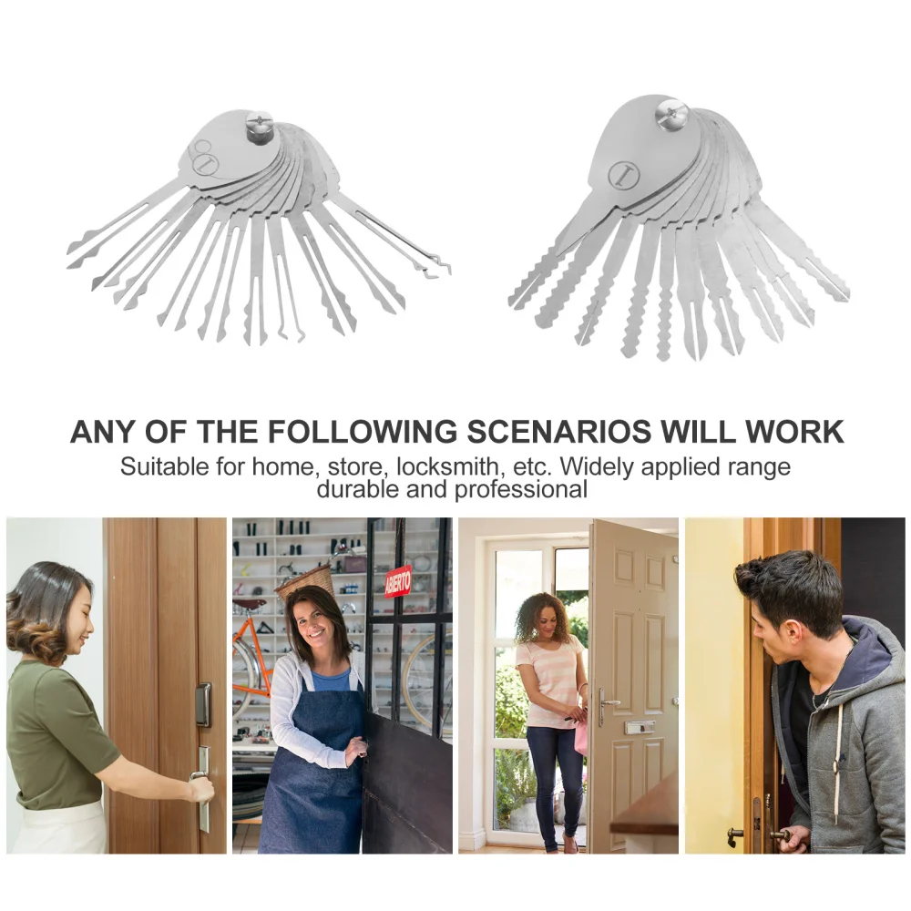 

20pcs Home Repair Tool Set Kit Stainless Steel Unlocking Training Set for Door