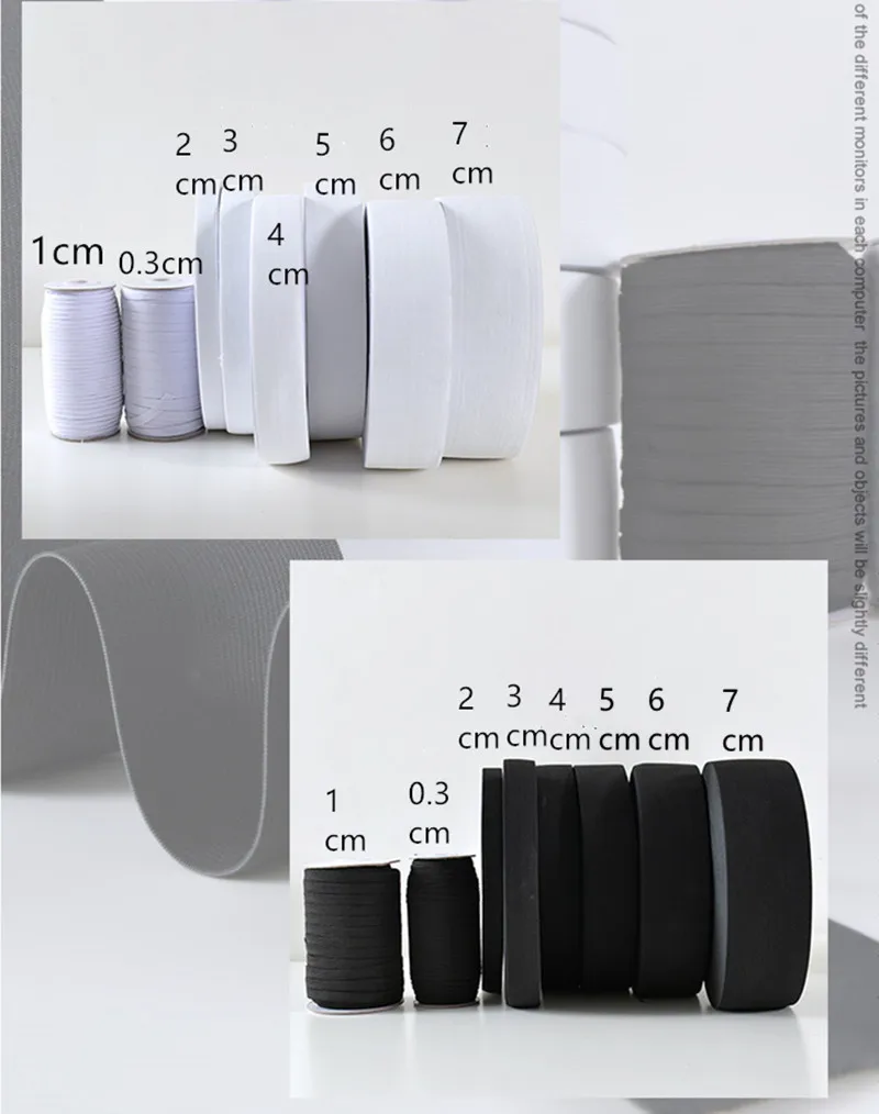 4 м/лот белый черный эластичная лента штаны для одежды утолщенная резинка на