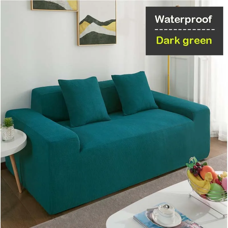 dark green Водонепроницаемый сплошной цвет все включено эластичный диван-чехол изоляция детского мочи полотенце для домашних животных Диван Подушка Диван защитный чехол - Цвет: dark green