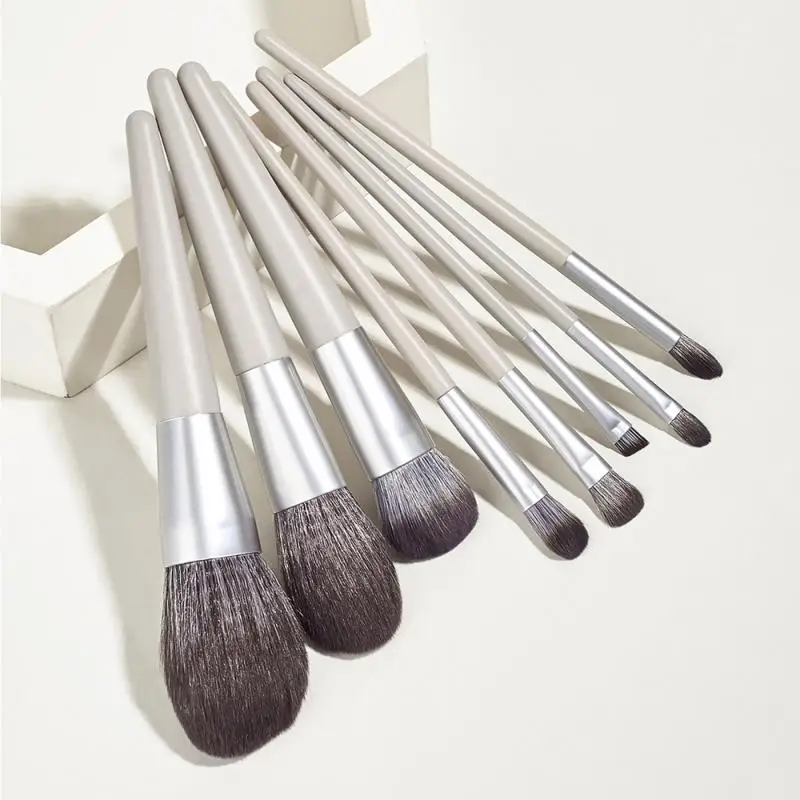 

GUJHUI 8PCS Grey ProfessionalMakeup Brush Beauty Tools Set Eye Shadow Brush Eyebrow Brush Foundation Brush Cosmetics Beauty Tool
