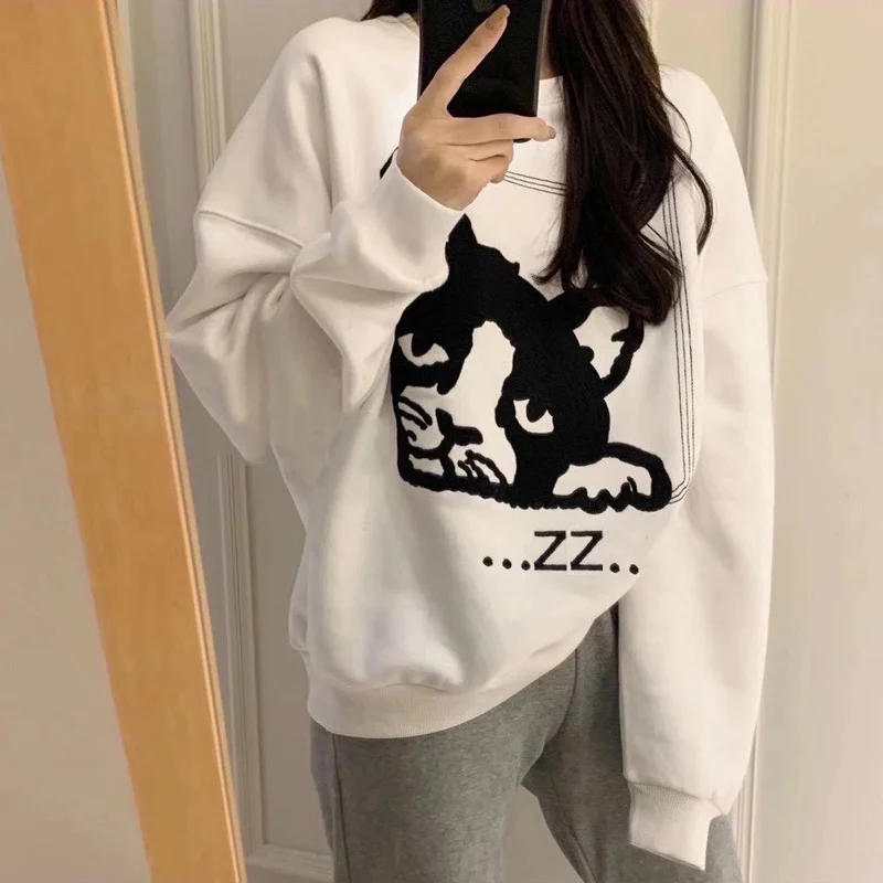 

Hoodless Sweater Women's Spring and Autumn Thin 2021 New Korean Style Loose Western Style Trendy Early Autumn Top Idle Style Kio