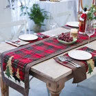 Новинка, креативная Рождественская подстилка для стола, подстилка из хлопка и полиэстера, шотландский клетчатый коврик для стола, чехол для стола в ресторане, домашний декор для вечеринки