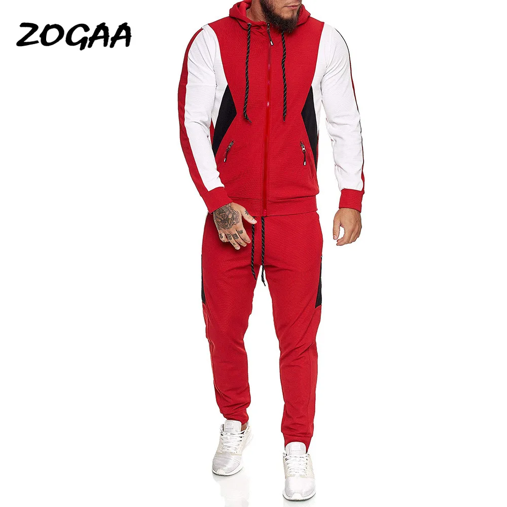 

ZOGAA/комплекты Мужской осенне-зимний свитер из двух предметов, мужские брюки, цветной спортивный костюм, повседневный спортивный костюм на м...