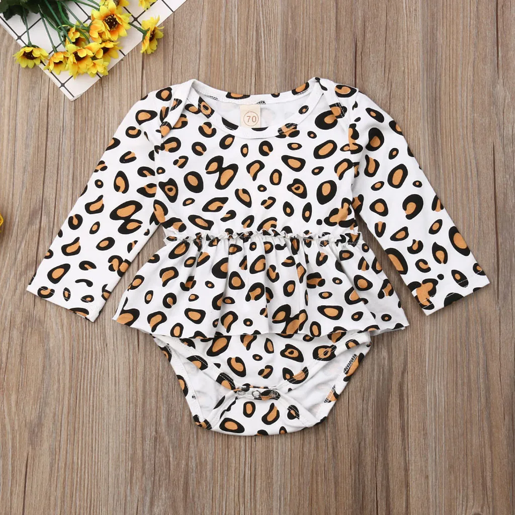 Детская зимняя одежда 2019 г. комбинезон с леопардовым принтом и длинными рукавами