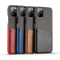 cloth leather 2in1 phone case cover for iphone 11 pro max colorblock leather case for iphone 11 pro max card design shockproof