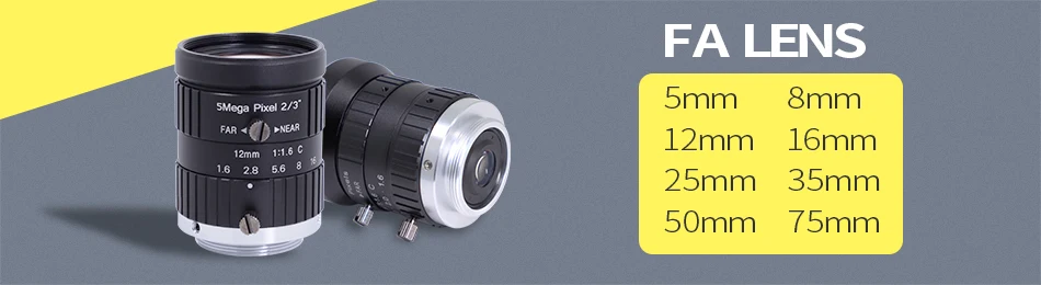 ZUMLIAN 75mm Prime-Objektiv 1'' C-Mount F2.8 Manuelle Blende 8MP Objektiv mit Geringer Verzerrung für Industrielle Inspektionskameras und Maschinenvision – Detail 2