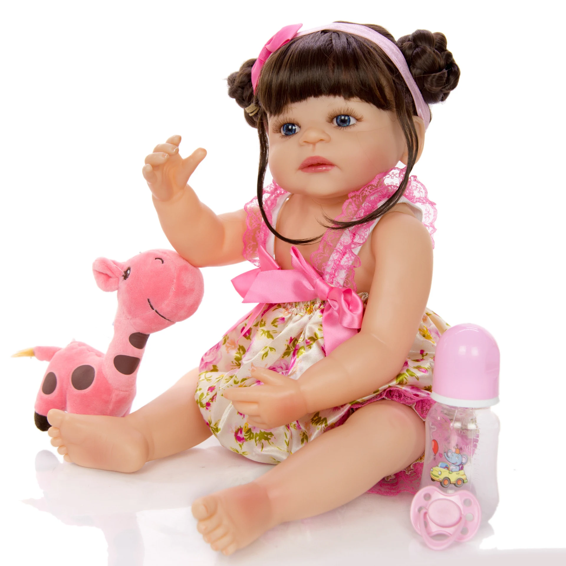 56 см кудри девочка Силиконовые reborn baby doll Ванна игрушка очень красивая принцесса