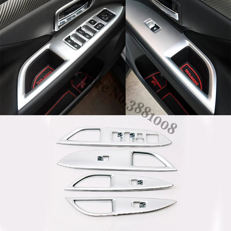

For Mitsubishi Outlander 2013to2017 ABS Inner Door Armrest Window Lift Switch Button protetor decoration Cover Trim Car Stickers