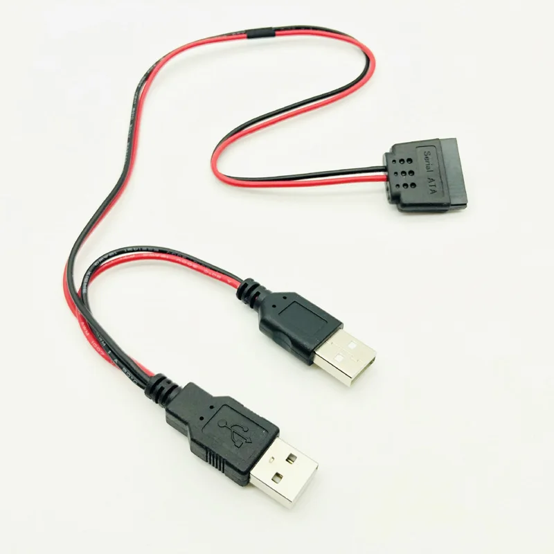 

Кабель питания SATA/USB, USB-адаптер, 40 см, USB 5 В, штекер-15-контактный разъем SATA, USB-порт, источник питания для ноутбука 2,5 дюйма, SATA HDD SSD