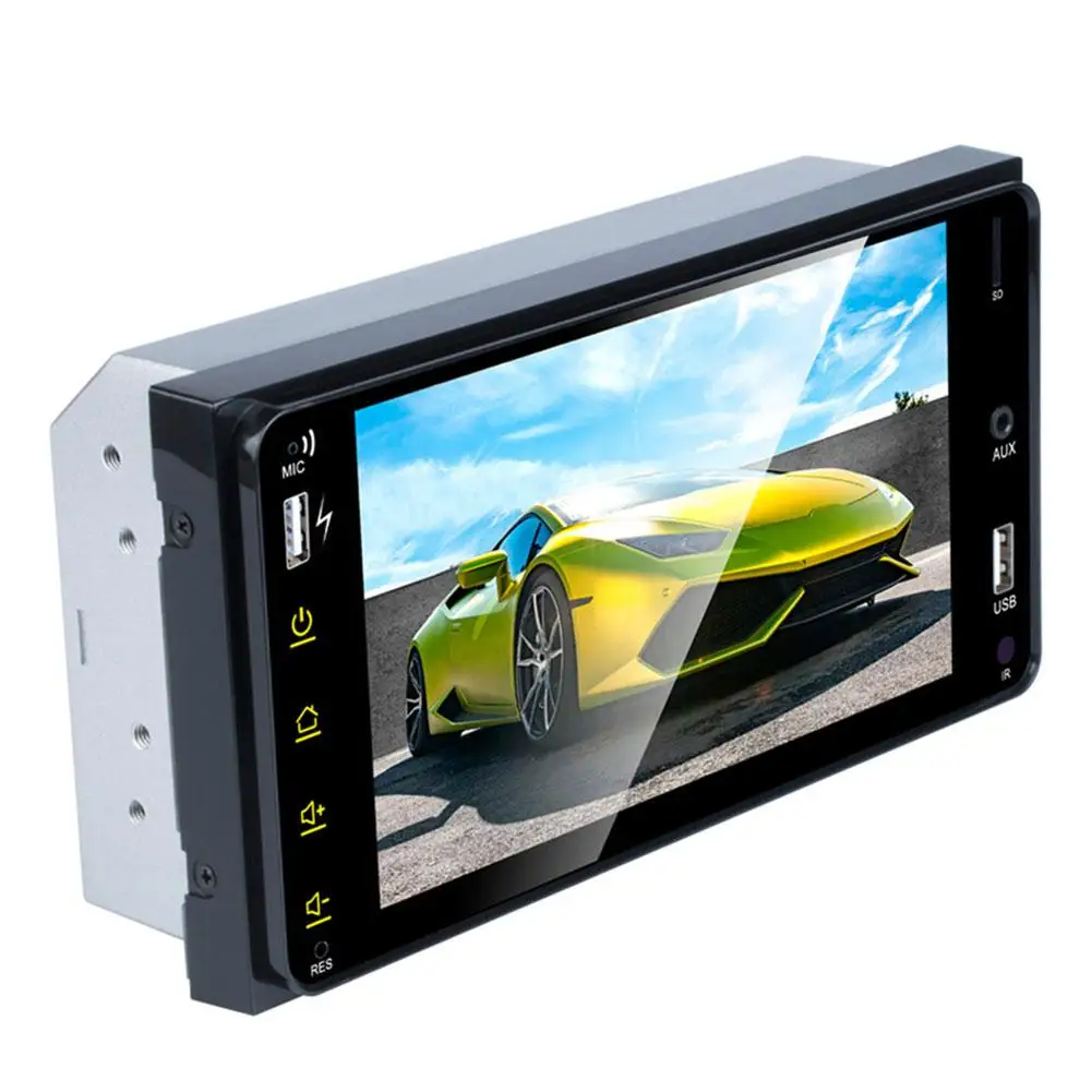 Белый 2 Din автомагнитола " сенсорный экран Dash MP5 Bluetooth USB Автомобильный цифровой мультимедийный плеер с камерой заднего вида для Toyota - Цвет: Белый