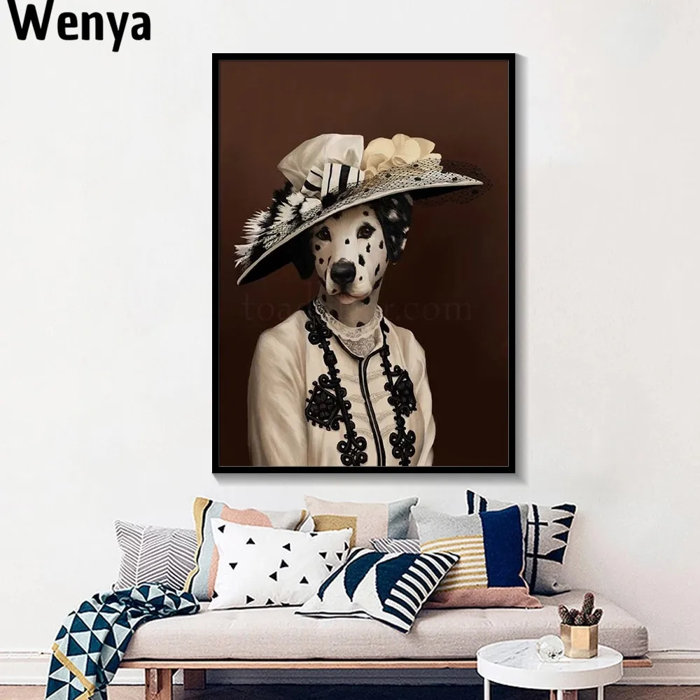 

Cartoon Classical Dog Wall Art Canvas Painting Restore The Ancient Way Animal Poster Prints Living Room Pictures Home Decor