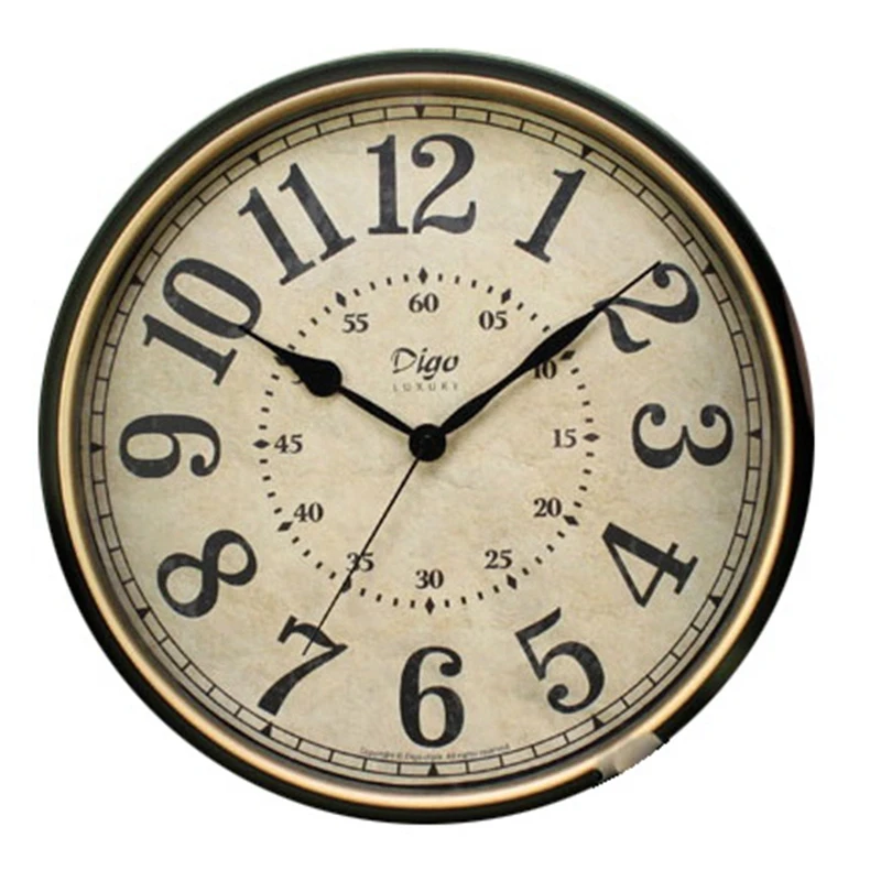 

Digo Wall Clock 15 Inch Metal Silent Non-Ticking Battery Quartz Retro Rome Digital Clocks Decor Living Indoor Table Dial