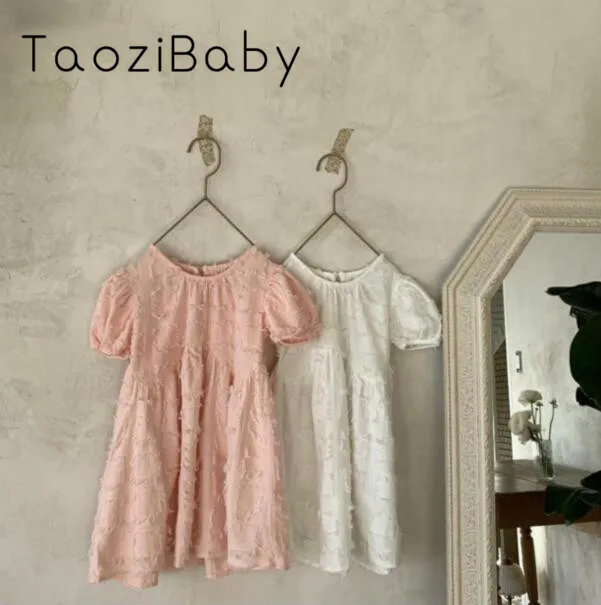 Платья для девочек новинка 2021 корейское летнее крутое платье средней длины из