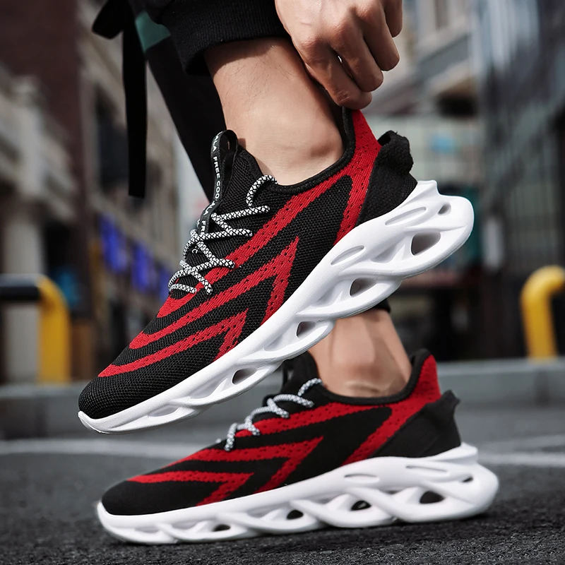 

Men Sport Sneakers Running Shoes Breathable Lace Up Light Couple Air Cushion Walking Shoes Outdoor Jogging Footwear