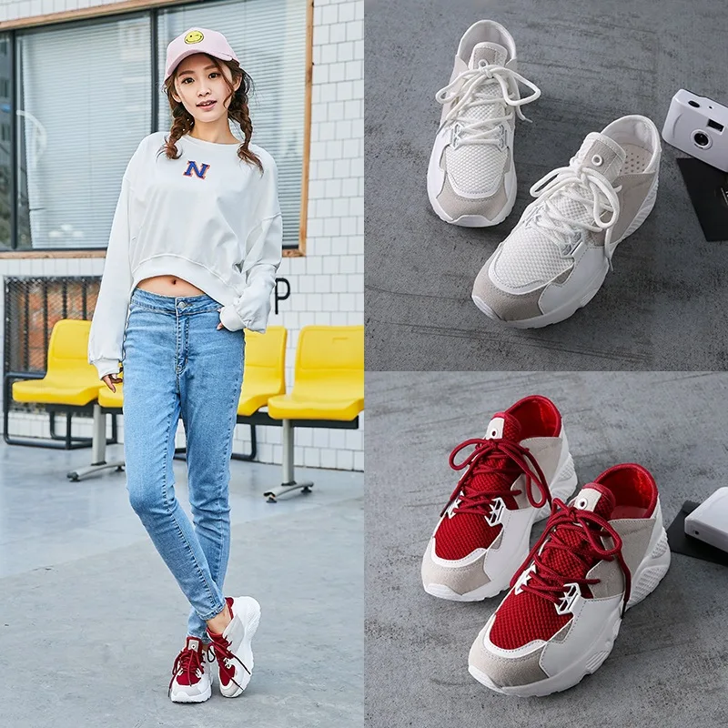 Женские кроссовки CEVABULE на платформе со шнуровкой весну и осень Размеры 35 42