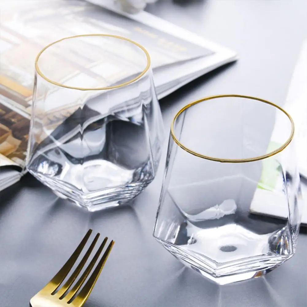 Стеклянная кружка для виски с геометрическим рисунком стеклянная со стразами