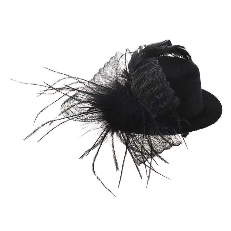 

Organza veil foil hat mini top hat hair clip