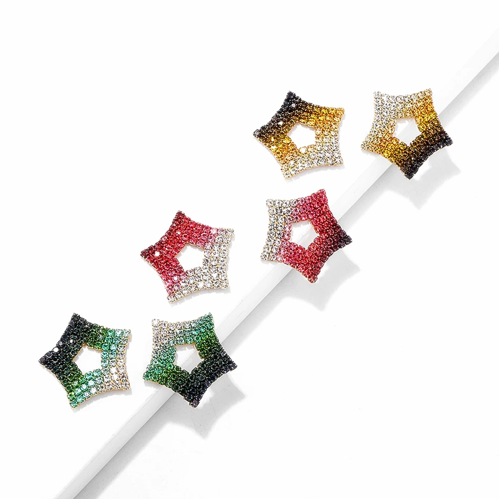 Модные разноцветные красные зеленые желтые заклепки в виде звезд для молодых