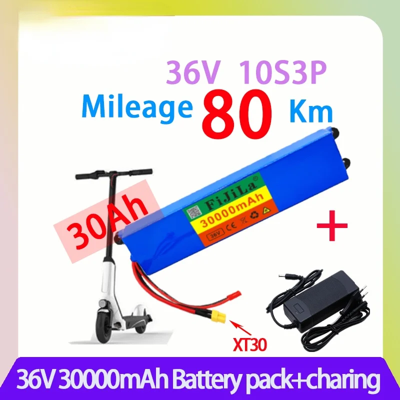 

100% New 36V 30Ah lithium ion battery pack, suitable for Xiaomi Mijia m365 battery pack electric scooter BMS + charger