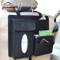 car back seat storage bag organizer hanging bag paper towel mobile phone storage felt bag debris organizer accessories