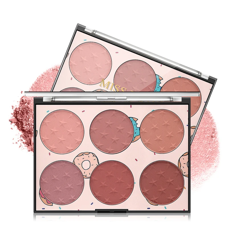 

6 Color Natural Long-lasting Blusher Powder Palette Face Matte Highlighter Powder Illuminated Blush Powder